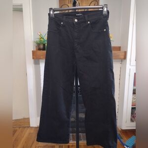 FIFTEEN TWENTY Wide Leg Crop Black Jeans